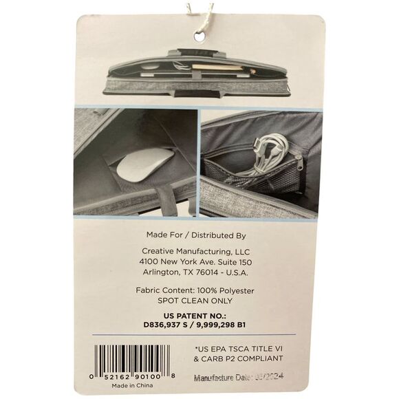 LAPGEAR Home Office Lap Desk with Laptop Storage, Grey - Picture 4 of 4